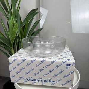 Princess House Heritage Crystal Chip and Dip Bowl # 401 Etched Glass 11" NIB